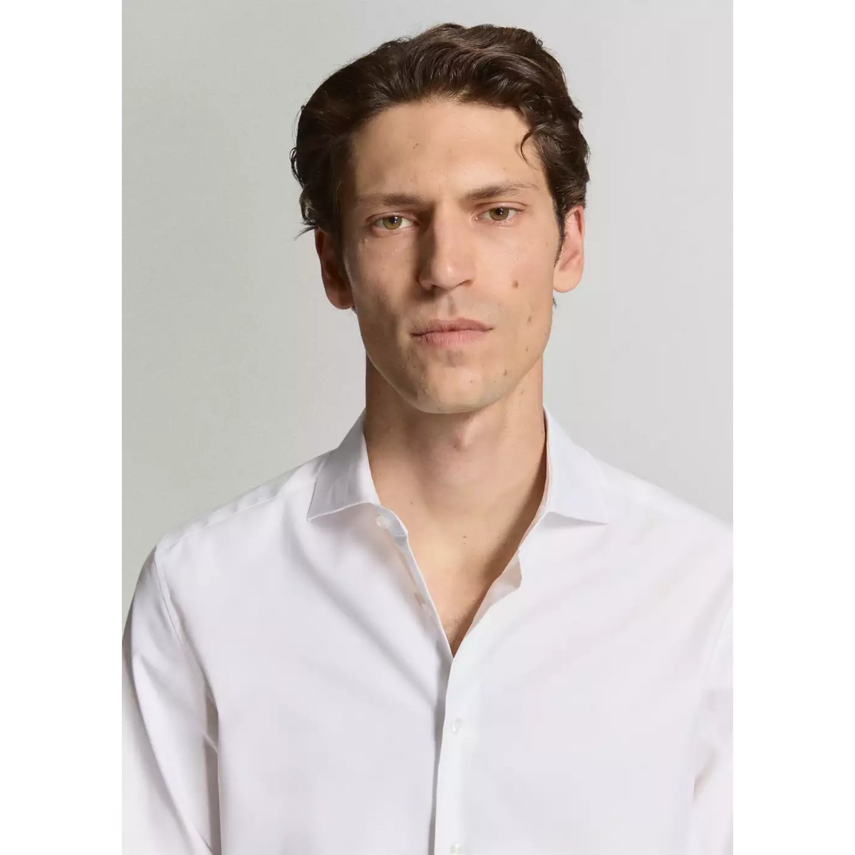 Chemise de costume regular-fit 100 % coton blanc, MANGO MAN