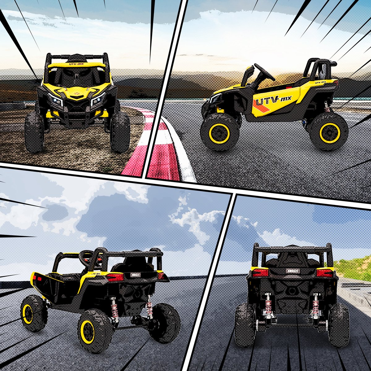 UTV électrique pour enfants PP Jaune jaune, AIYAPLAY