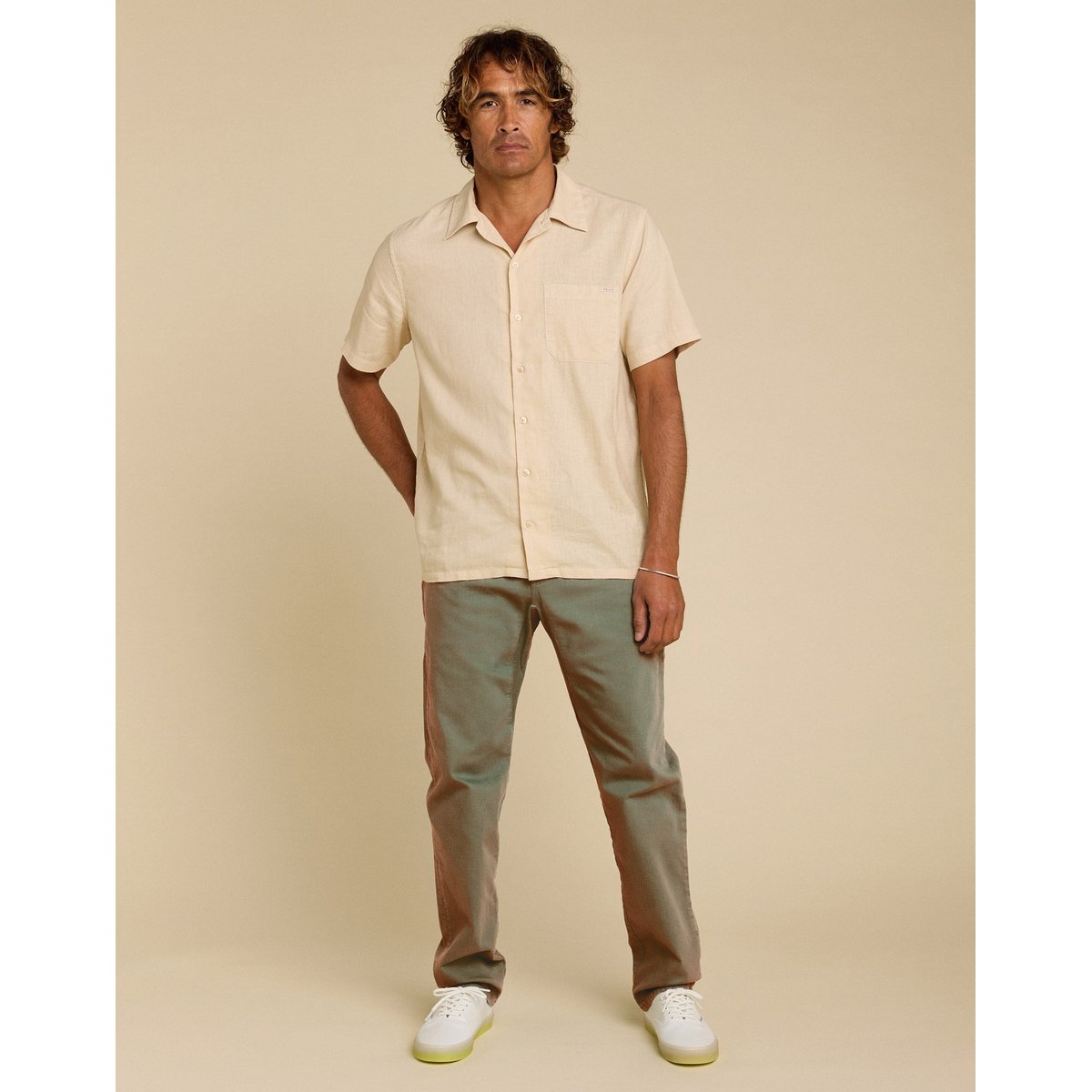 PANTALON STRAIGHT OIL vert, PULLIN