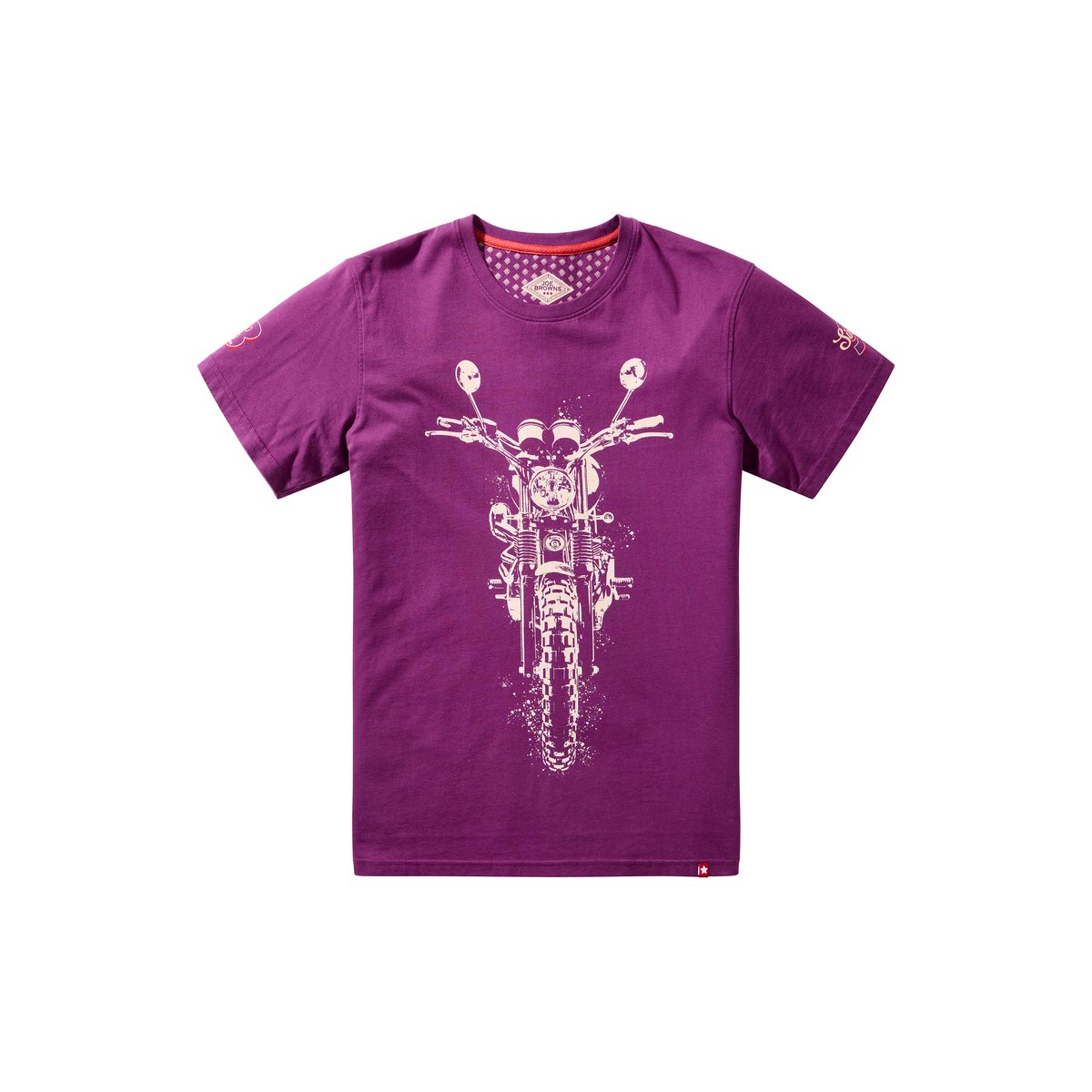 T-shirt graphique moto effet éclaboussures violet, JOE BROWNS