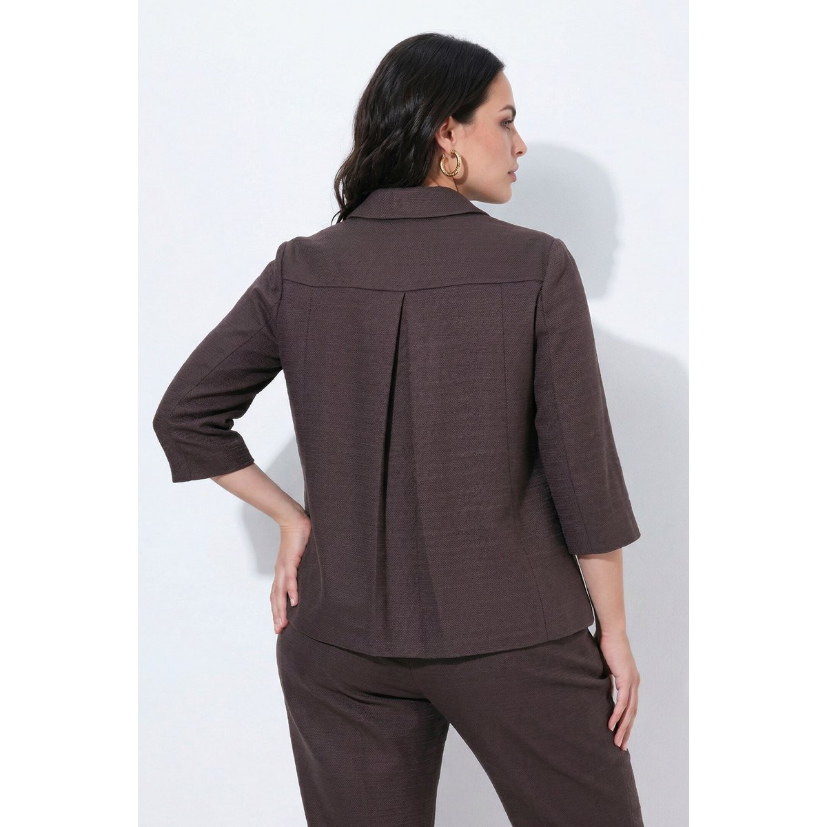 Veste coupe évasée acajou, ULLA POPKEN