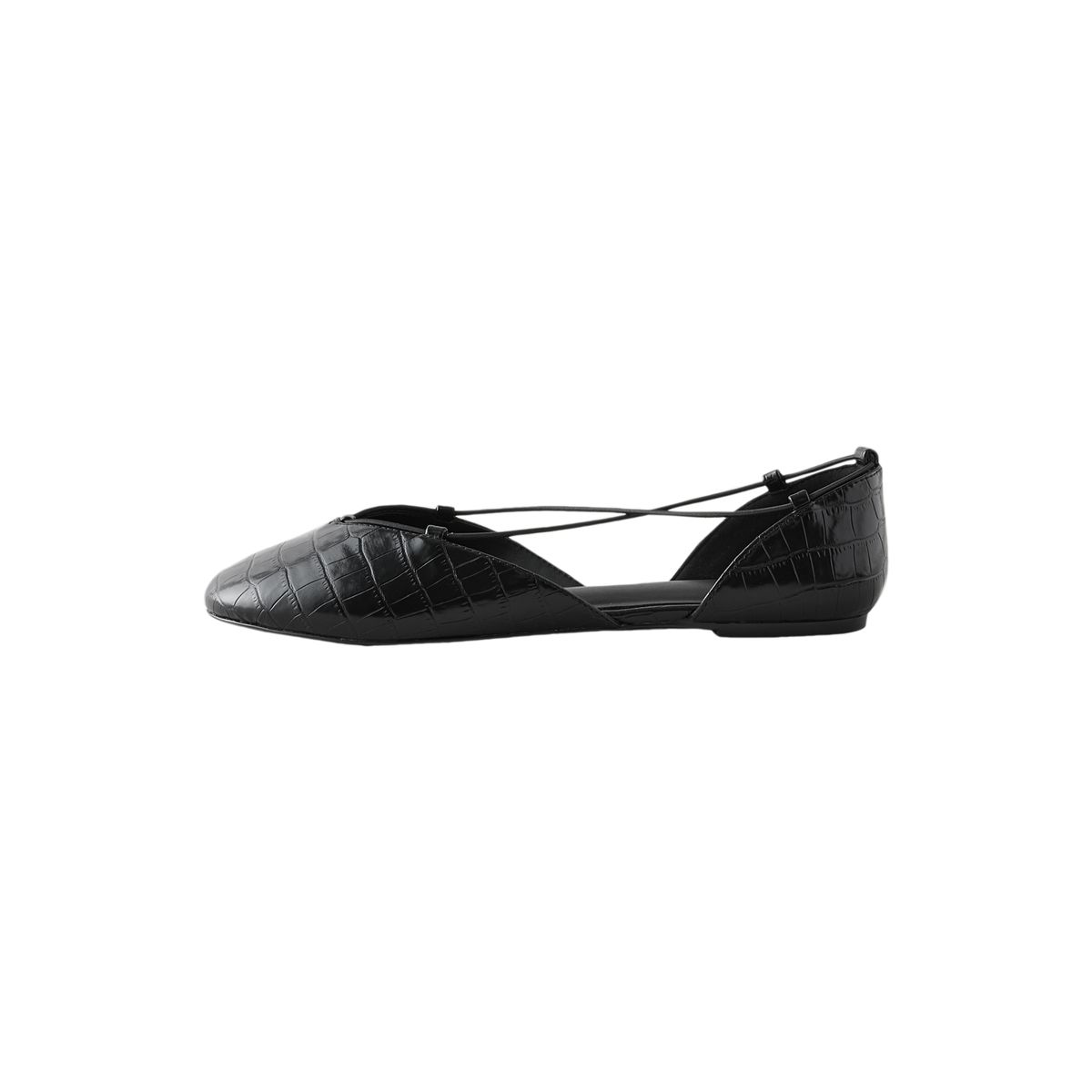 Chaussures ghillies plates en deux parties noir, NEXT