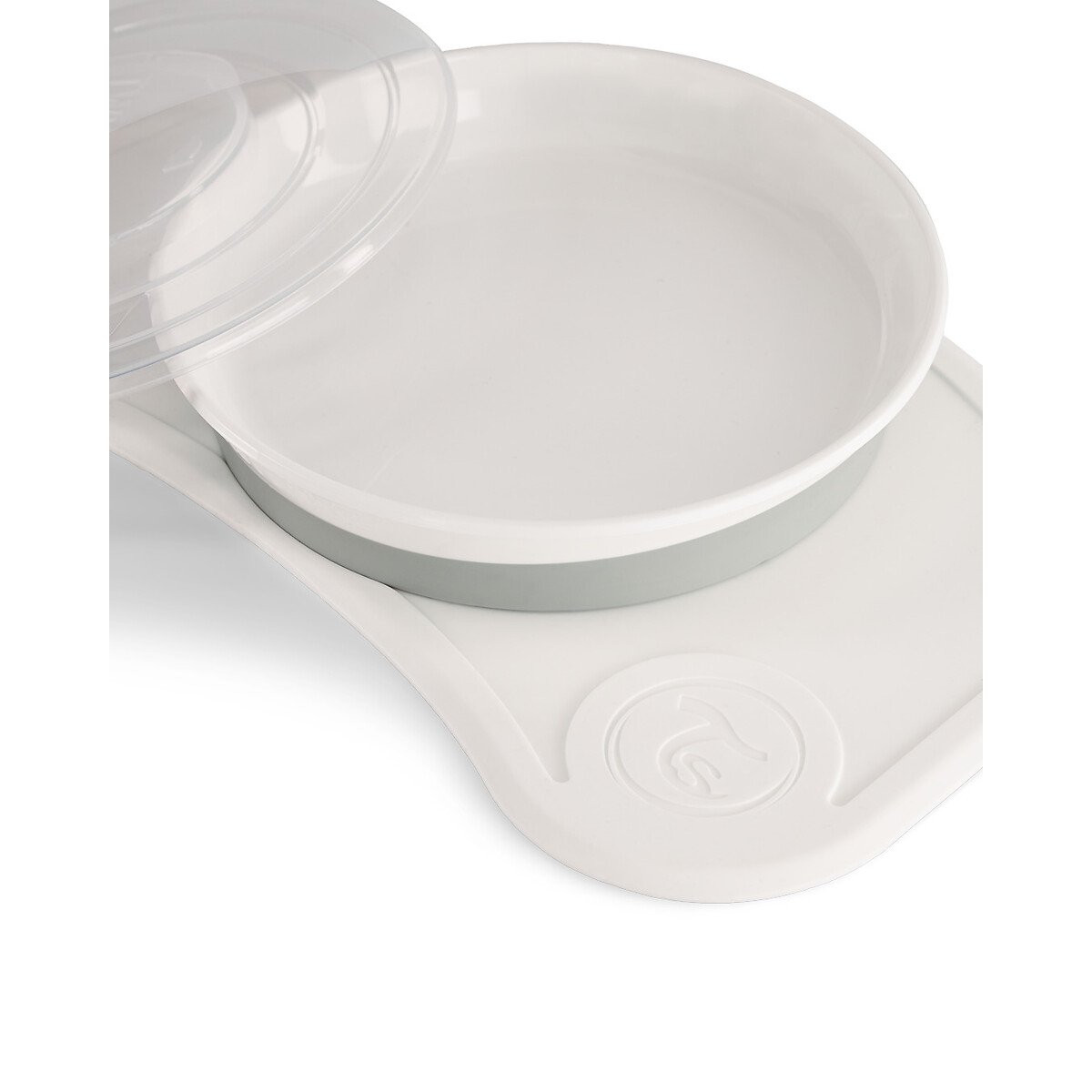 Individual Antiderrapante + Prato, Twistshake branco, TWISTSHAKE