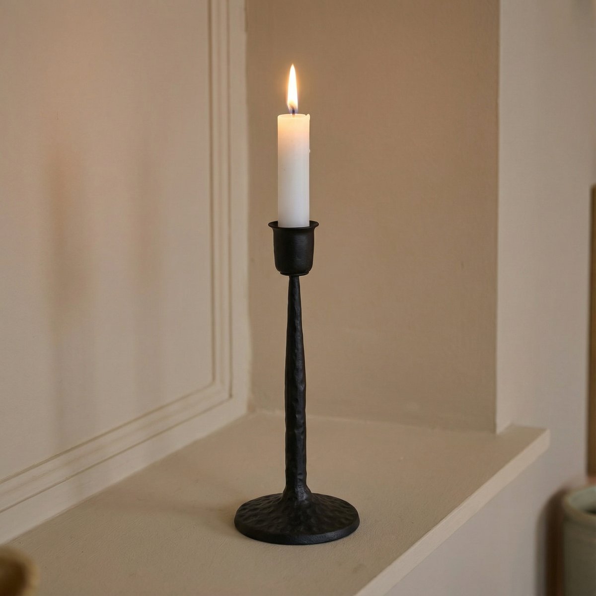 Bougeoir en métal H21 NALIA noir, SIA
