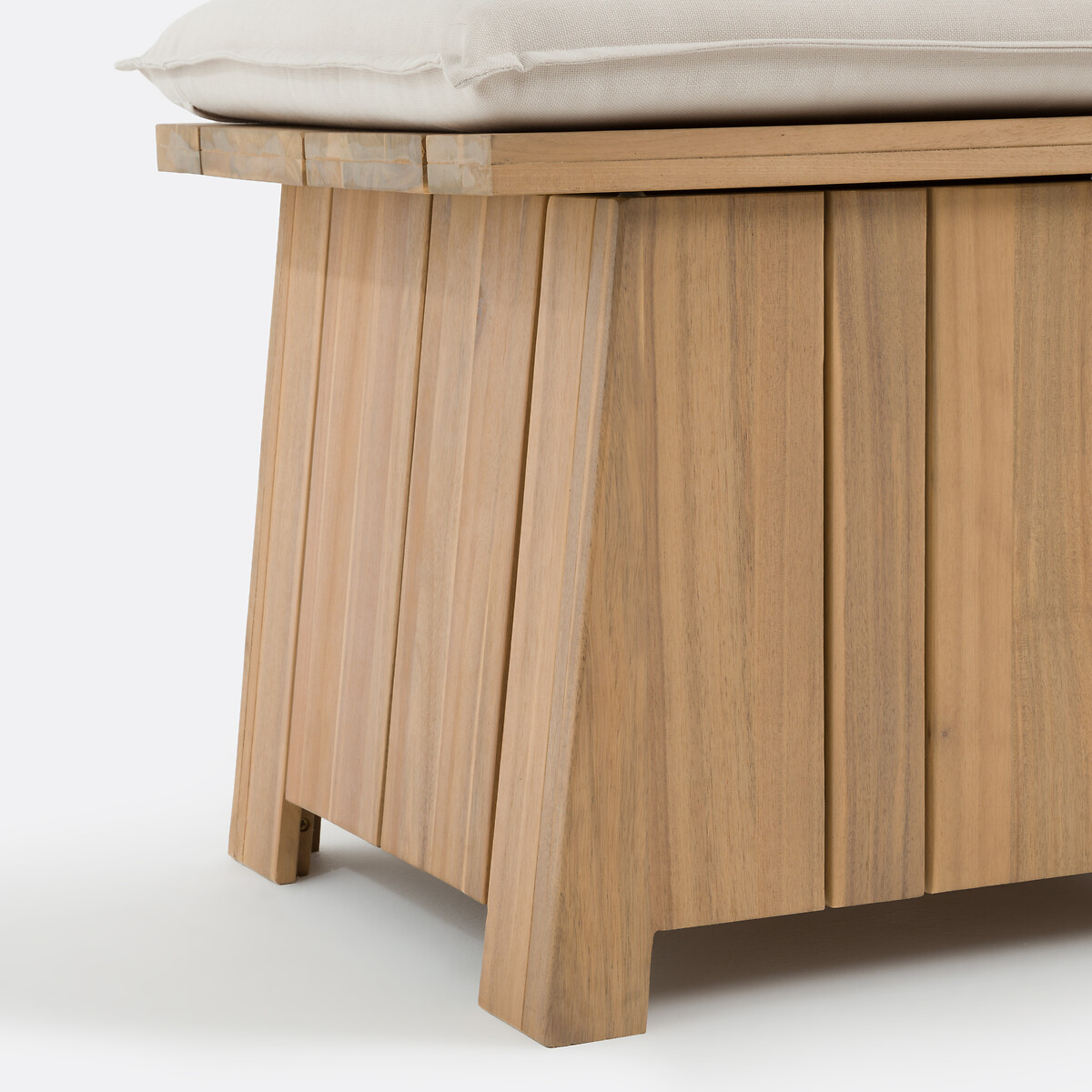 Garten-Truhenbank BRUT aus Akazienholz, mit Kissen akazienholz, LA REDOUTE INTERIEURS