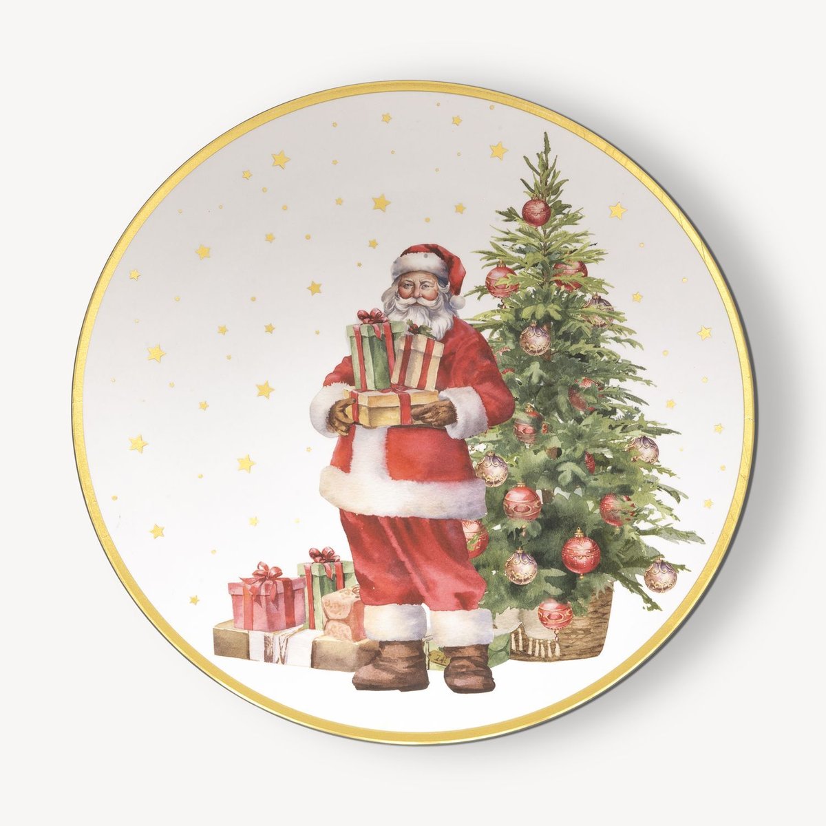 Lot de 12 assiettes de présentation PÈRE NOËL multicolore, TOILINUX