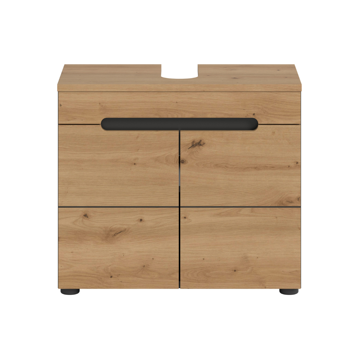 Meuble sous lavabo 2 portes ENO bois clair, CALICOSY