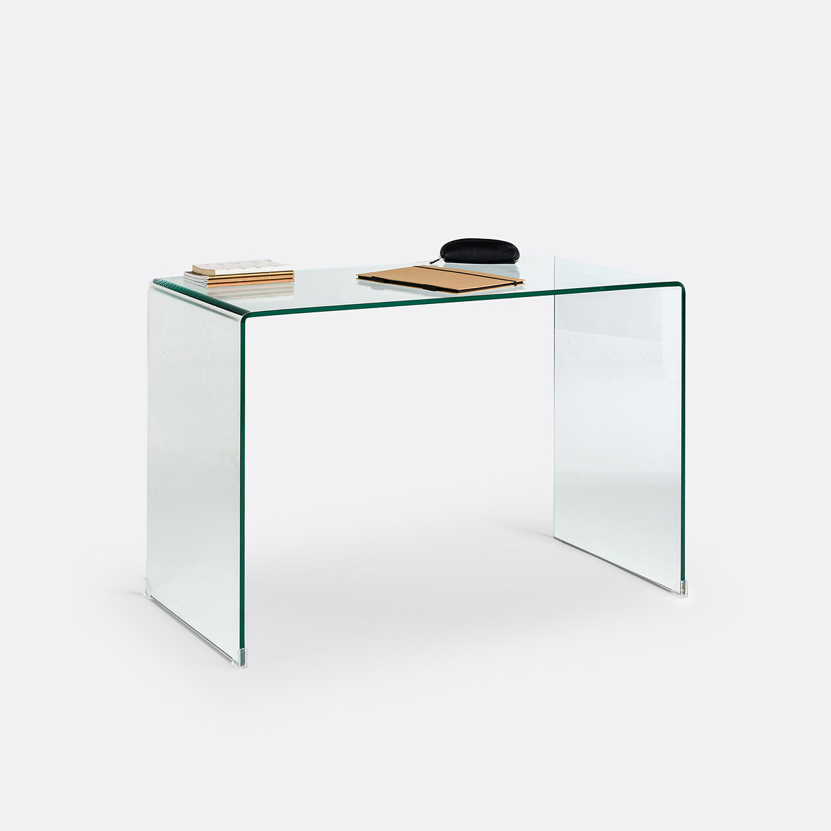 Bureau console en verre trempé, Joan verre transparent, LA REDOUTE INTERIEURS