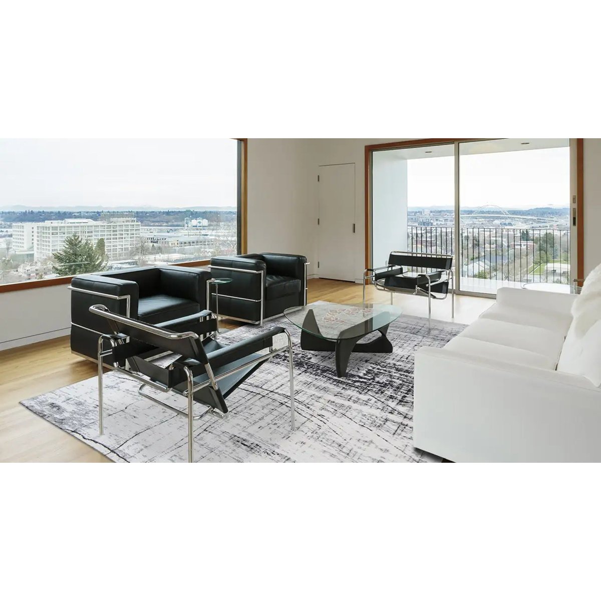 Tapis de salon et chambre tissé plat moderne CLAW gris, NOVATREND