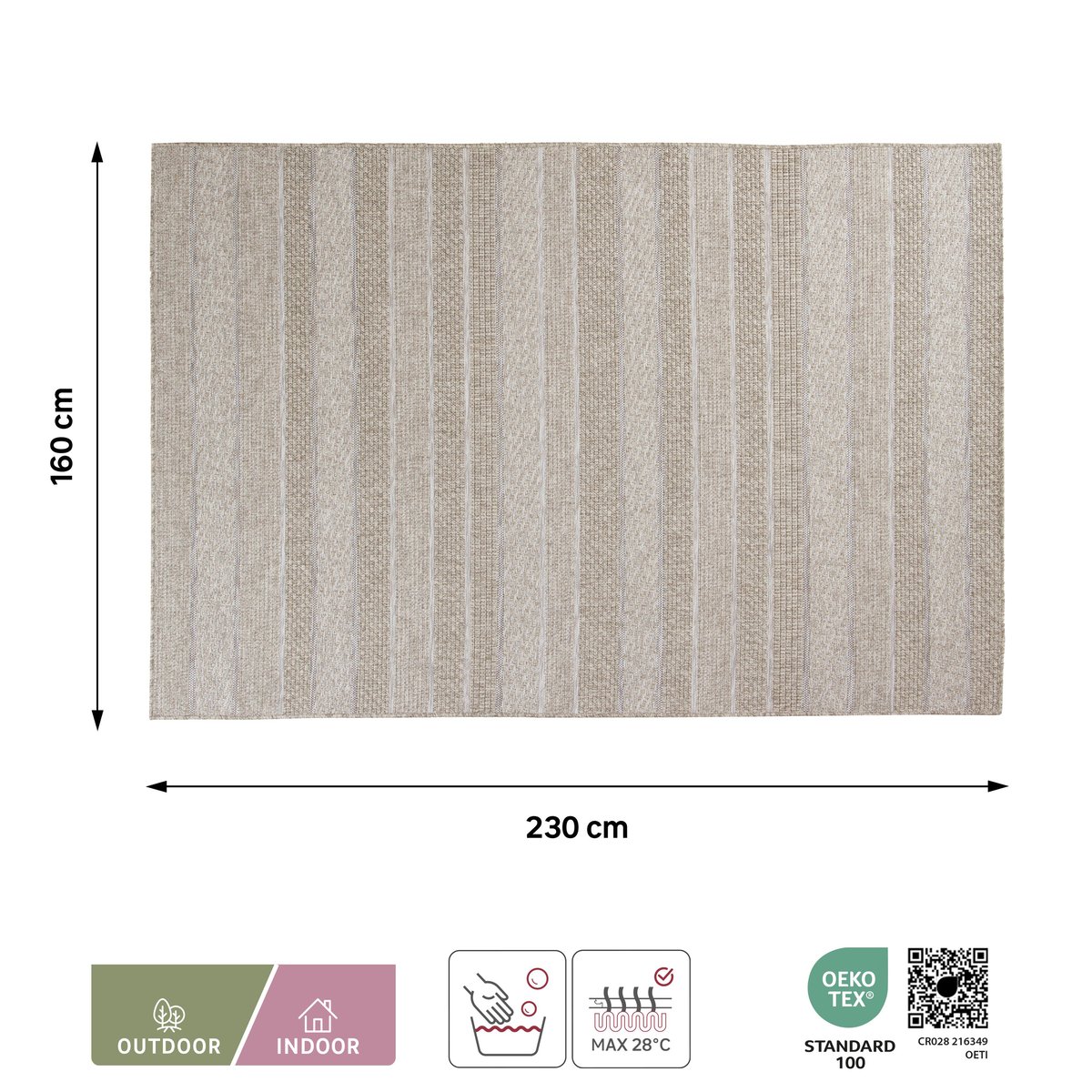 Tapis intérieur extérieur, SEMBA beige, INSPIRE