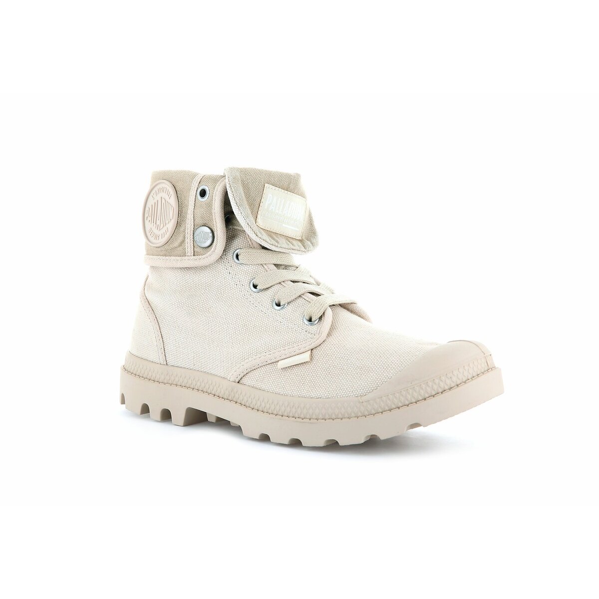 Sneakers alte con risvolto Baggy beige, PALLADIUM
