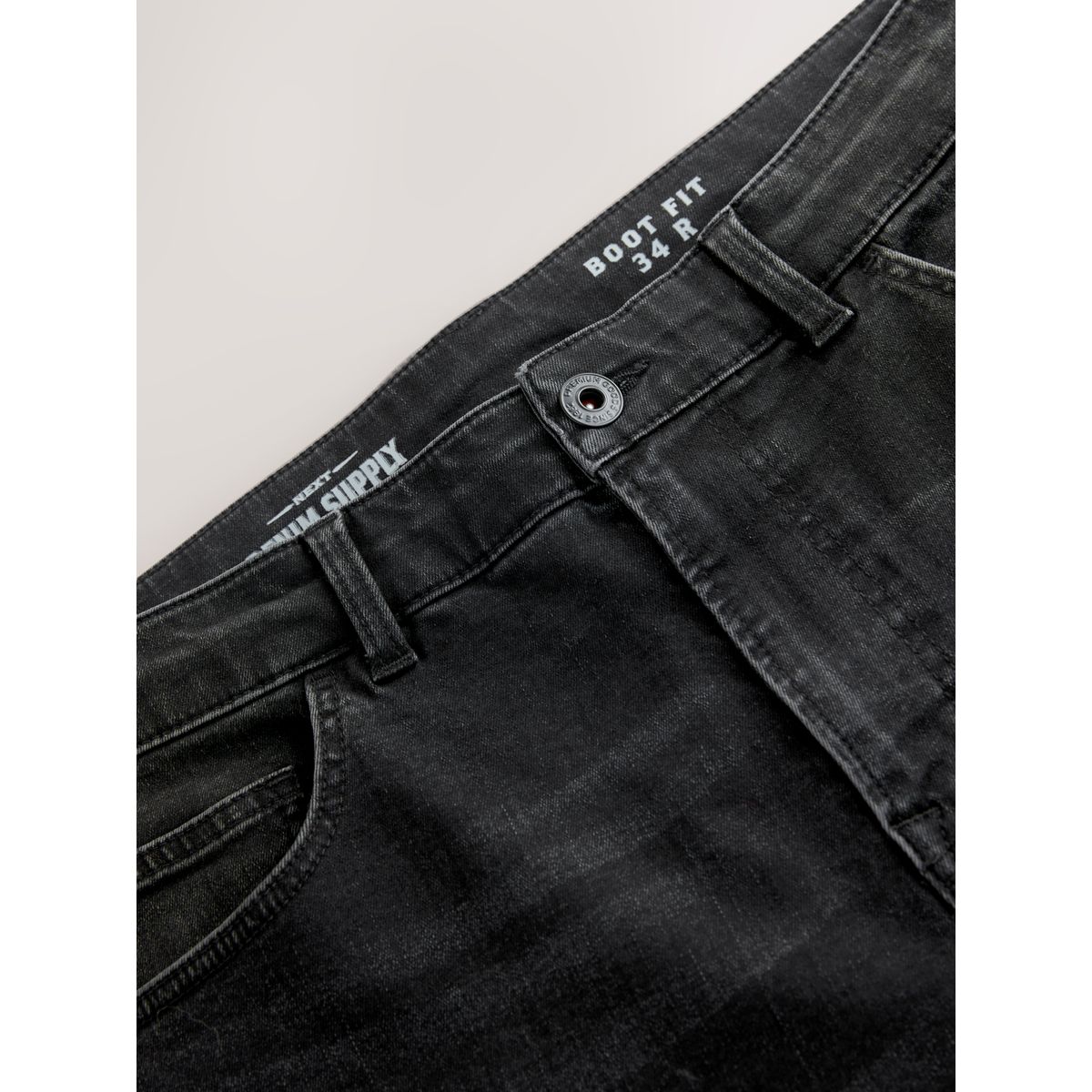 Jean stretch bootcut classique noir délavé, NEXT
