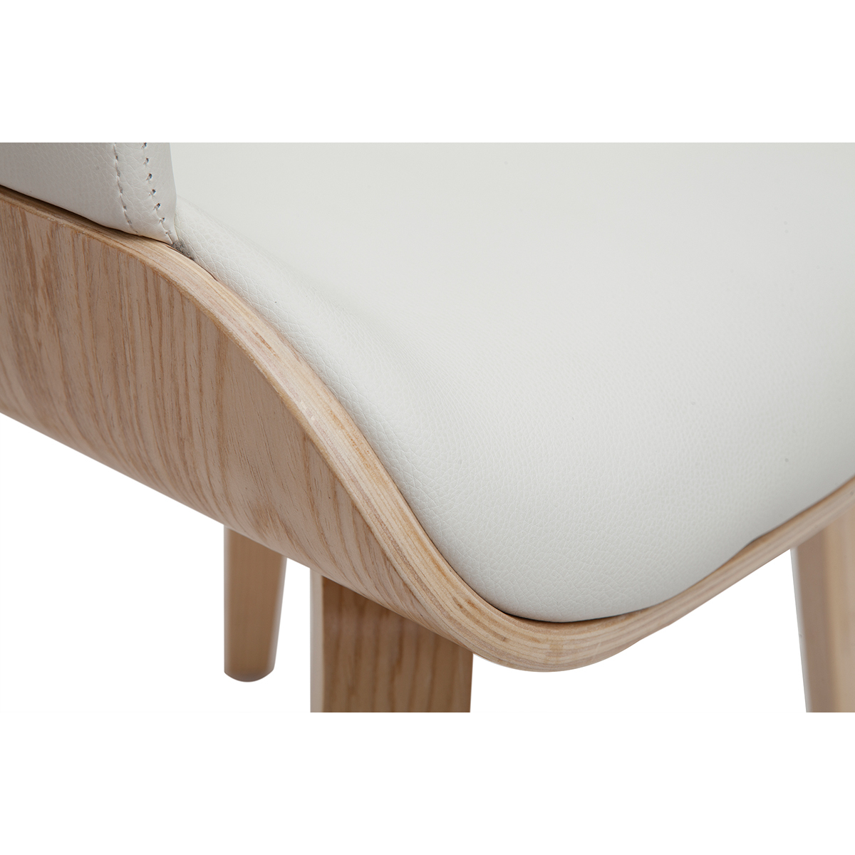 Chaise design LUCIEN bois clair / blanc, MILIBOO