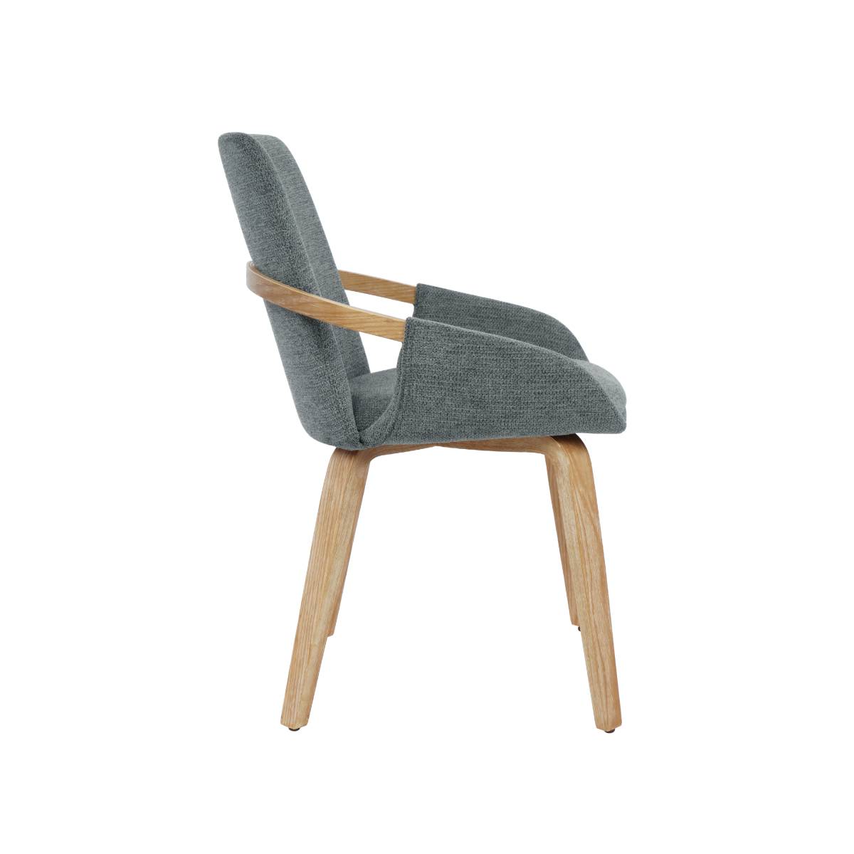 Lot de 2 chaises en tissu CALWEN gris, MADE IN MEUBLES