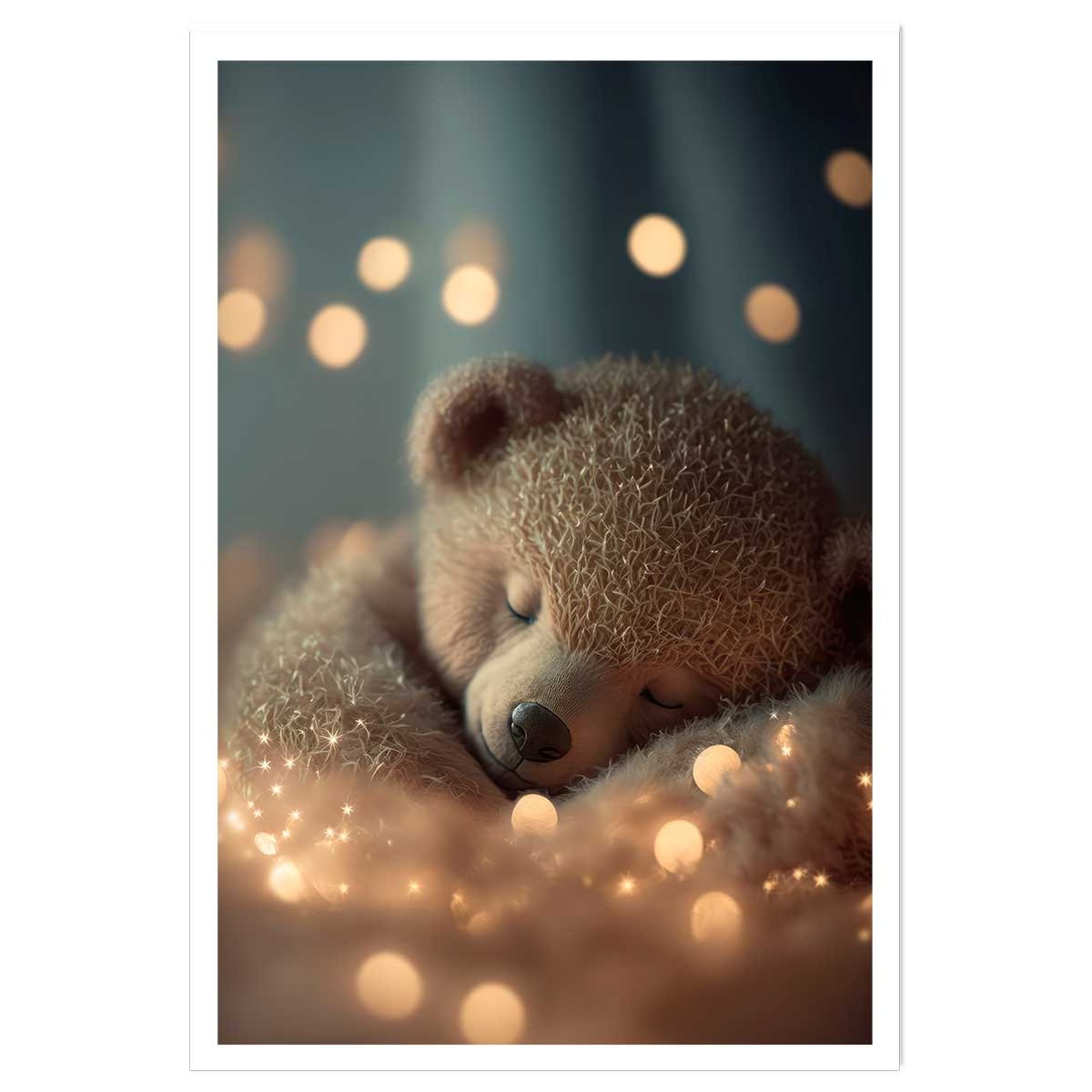 Affiche enfant mon nounours endormi affiche seule, HEXOA