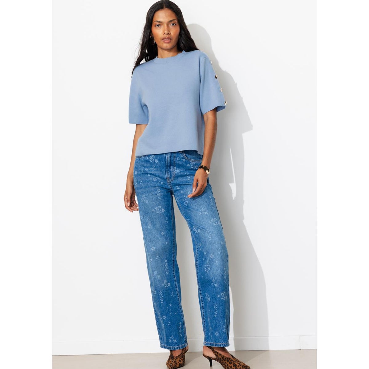 Pull manches courtes bleu ciel, PROMOD