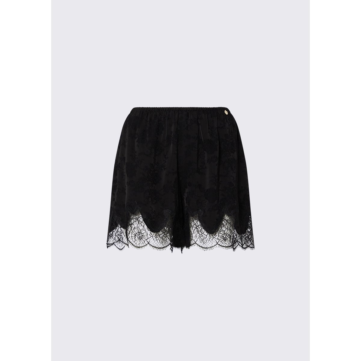 Short Jacquard avec Détails en Dentelle noir, LIU JO