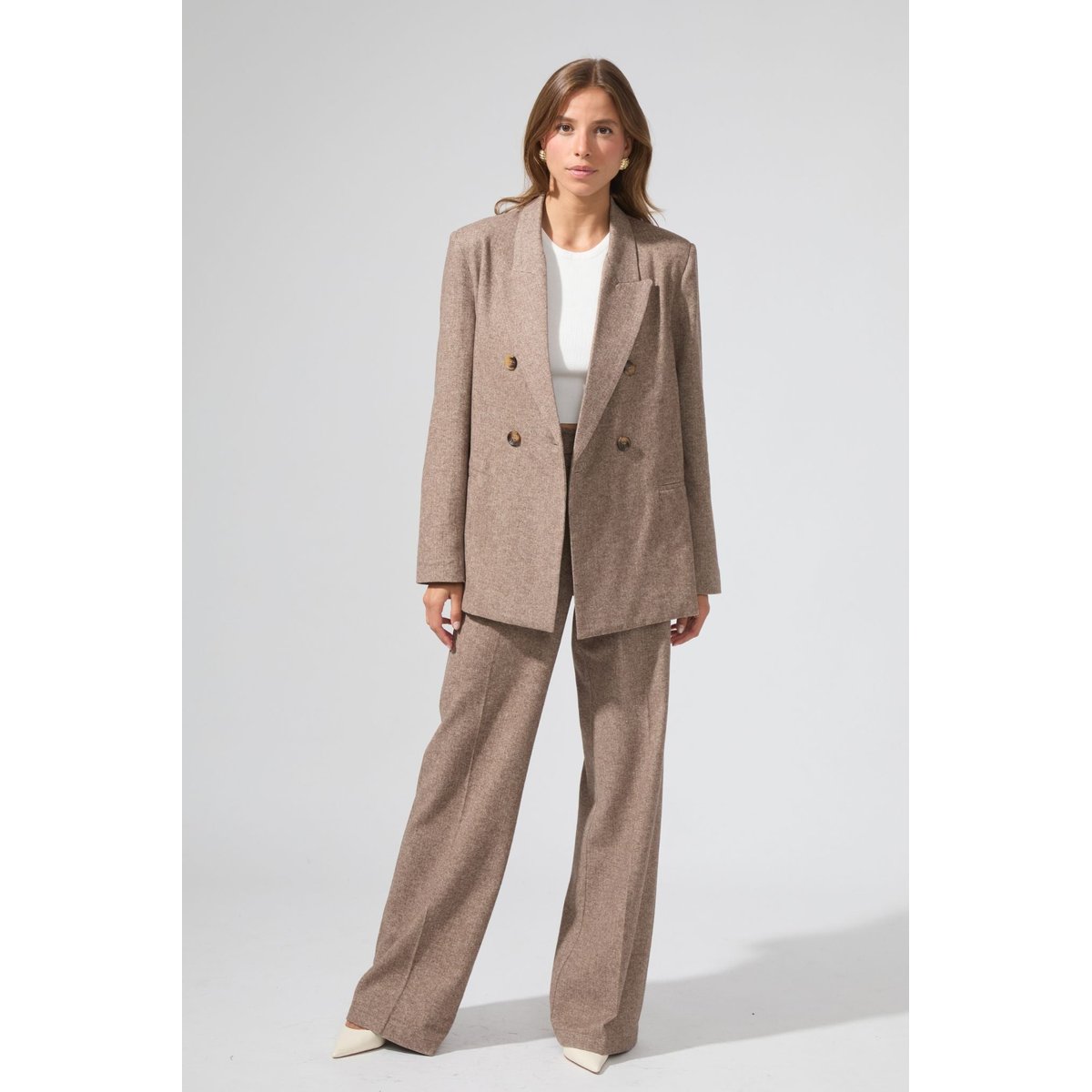 Pantalon droit ample RODRIGUE taupe, BENOA