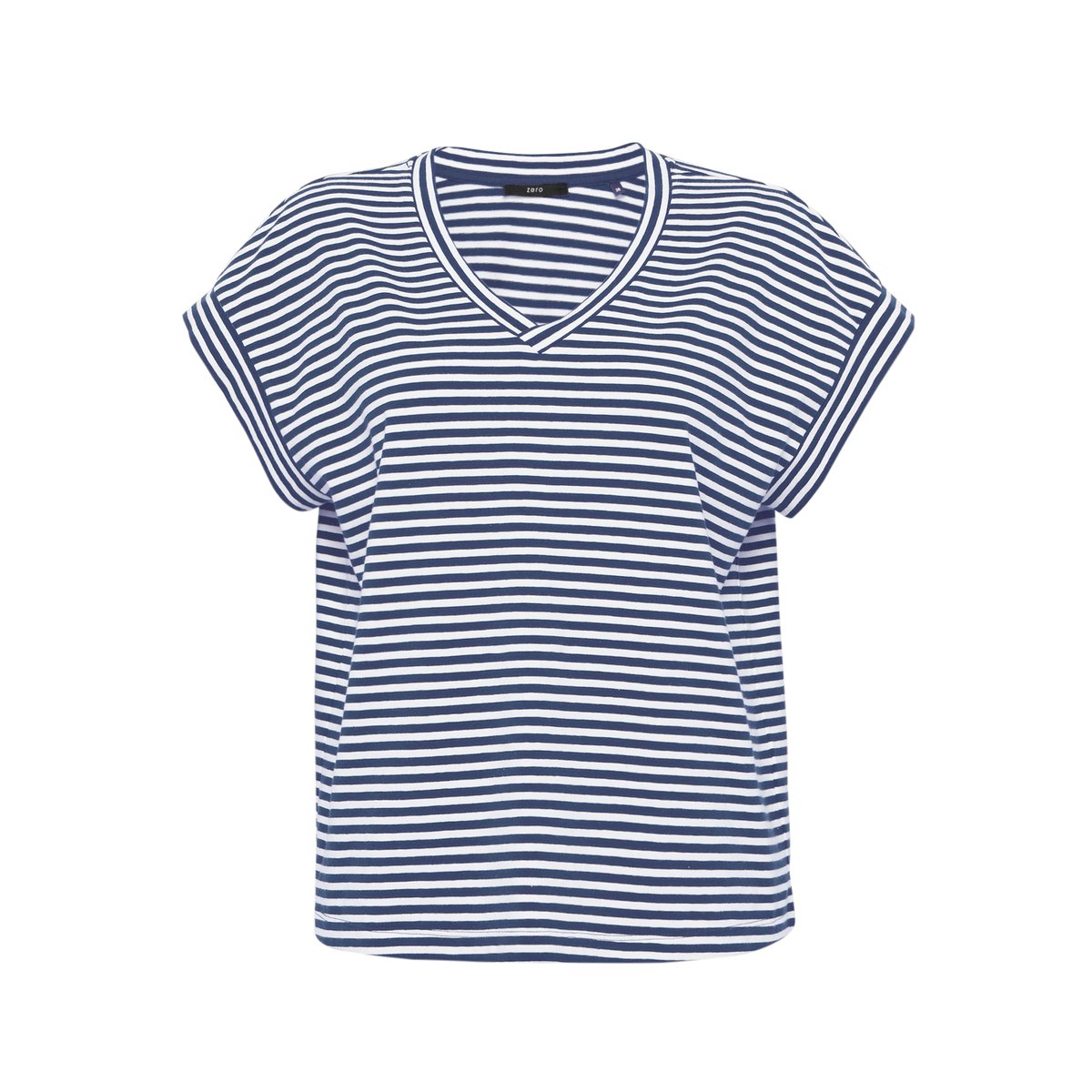 T-shirt à rayures à encolure en v blue/white, ZERO