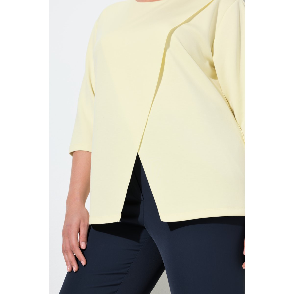 Sweat-shirt en modal mélangé jaune doux, ULLA POPKEN