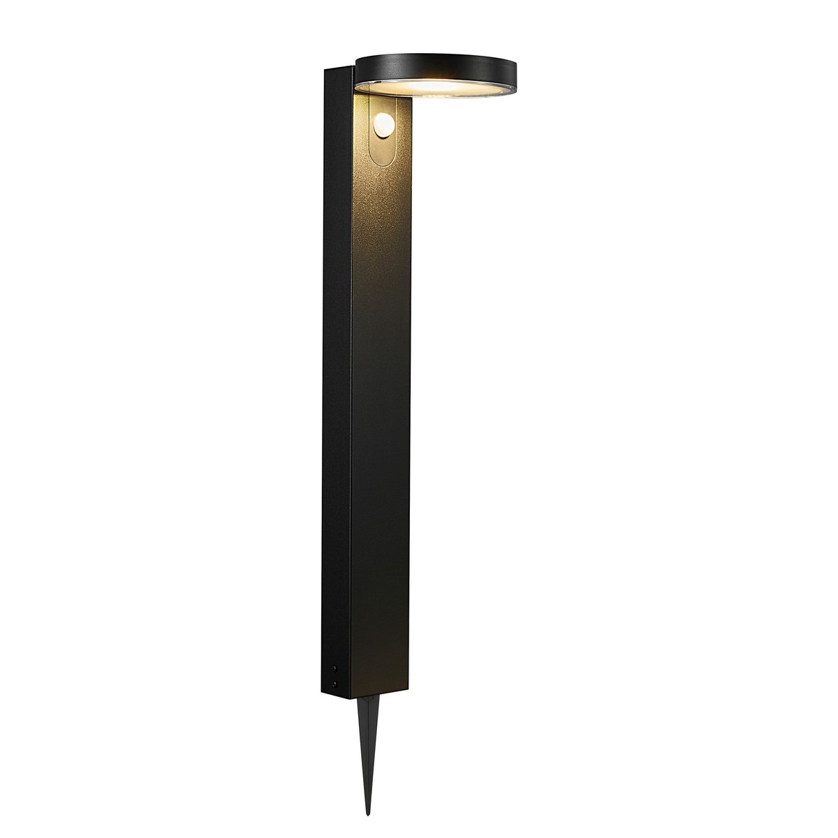 Potelet Lumineux fonctionnel 3000K au design Moderne en acier inoxydable, RICA Round Solar noir, NORDLUX