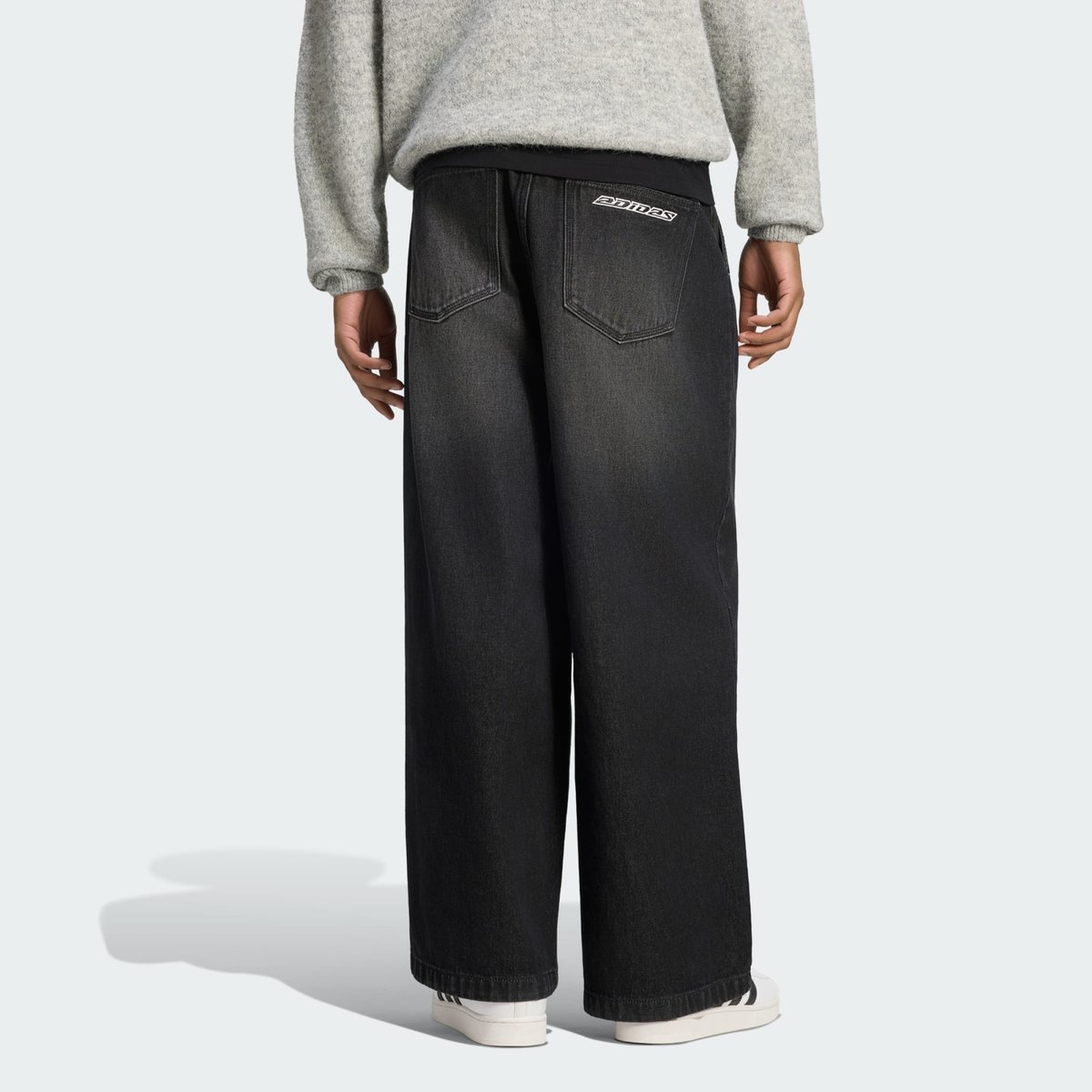 Jean Taille Mi-Haute Wide Leg Jean Taille Mi-Haute Wide Leg true black denim, adidas Originals