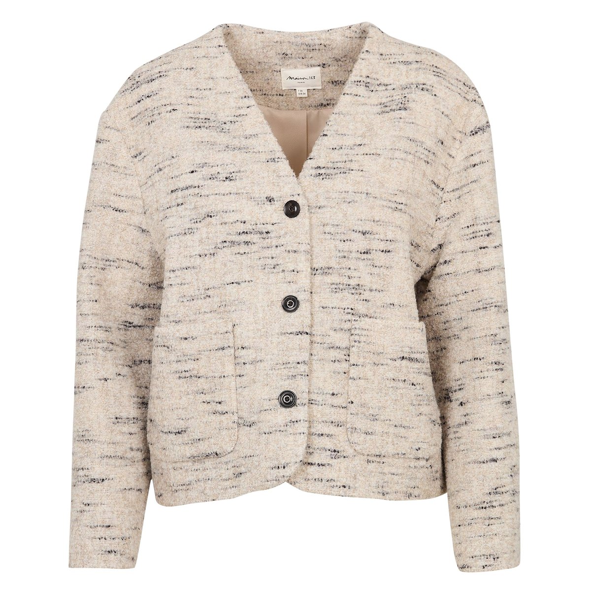 Veste COLETTE en tweed beige, Maison 123