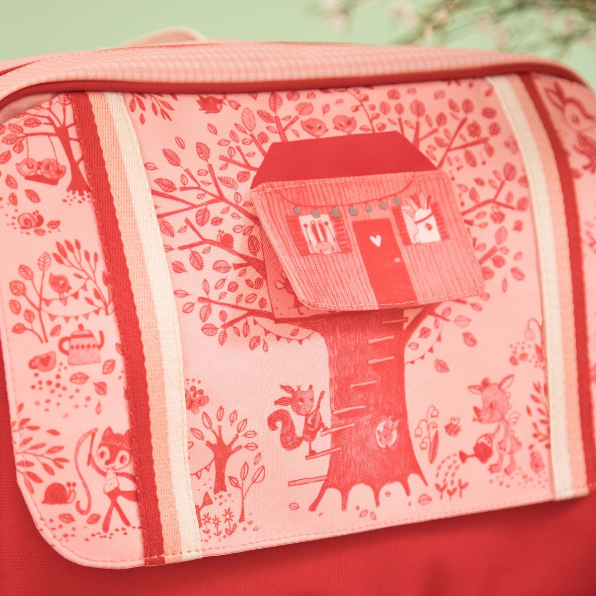 Cartable maternelle Happy Lena rouge, rose, écru, LILLIPUTIENS