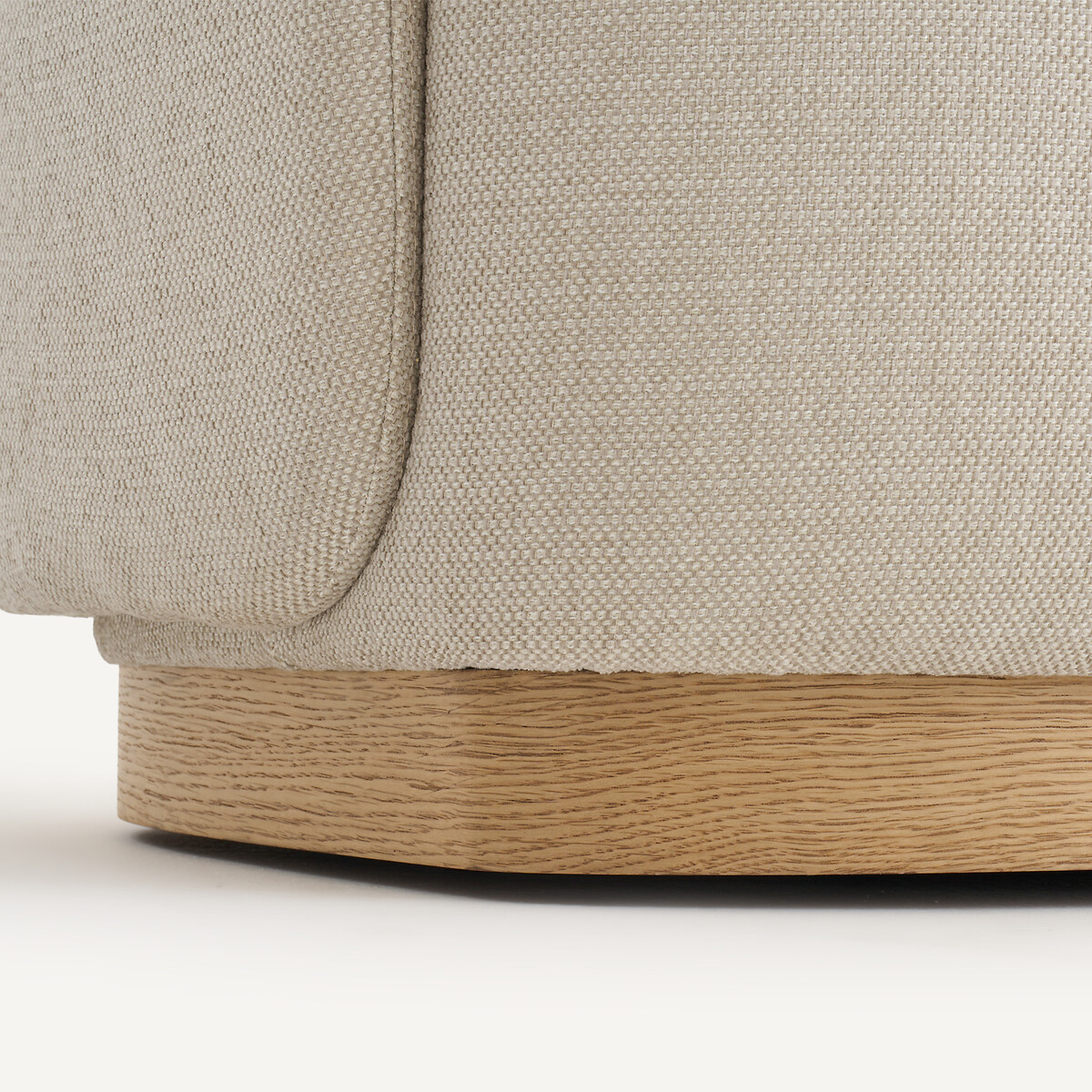 Fauteuil pivotant, en plaqué chêne et tissu texturé, JESPER ficelle, AM.PM