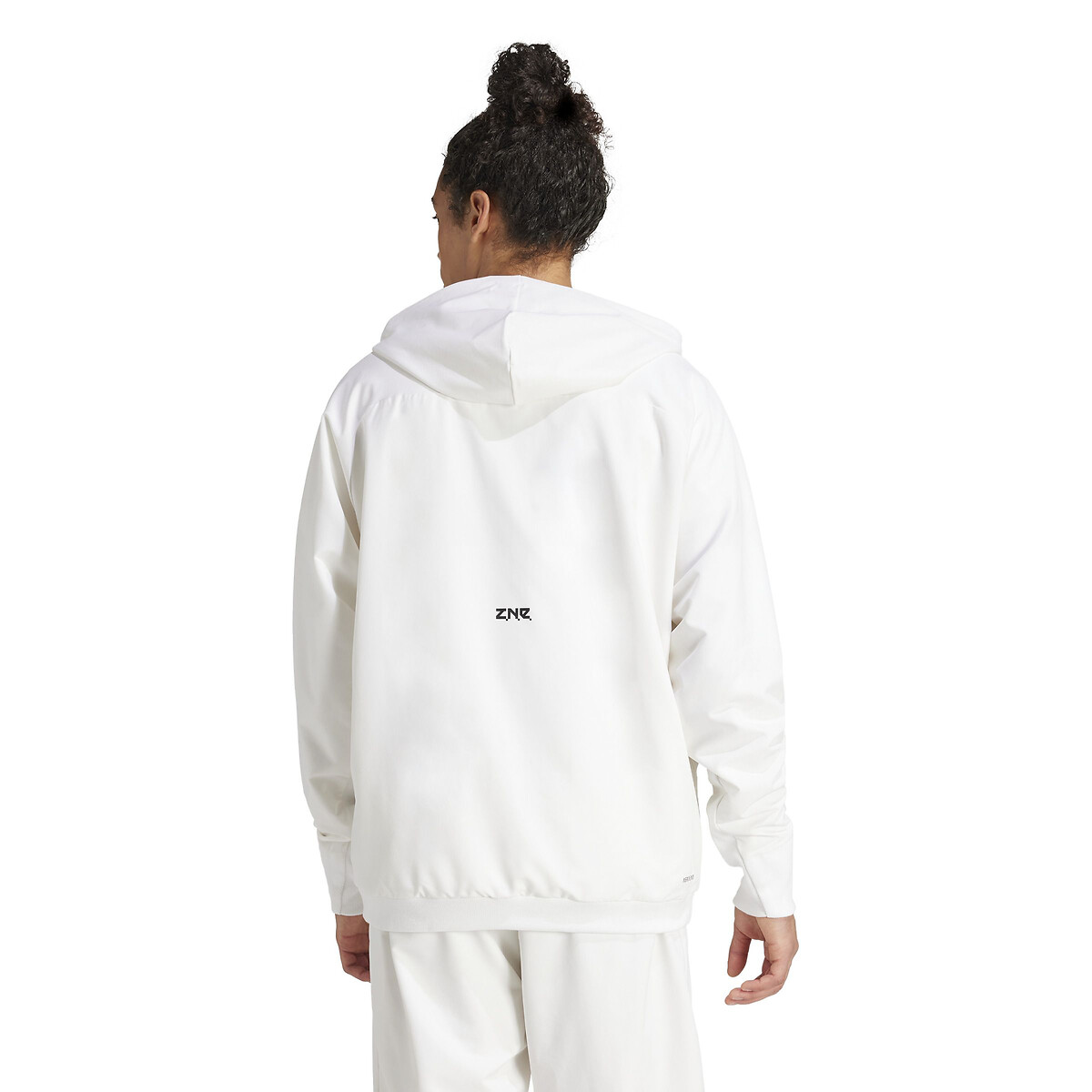 Sweat zippé à capuche ZNE blanc, ADIDAS SPORTSWEAR