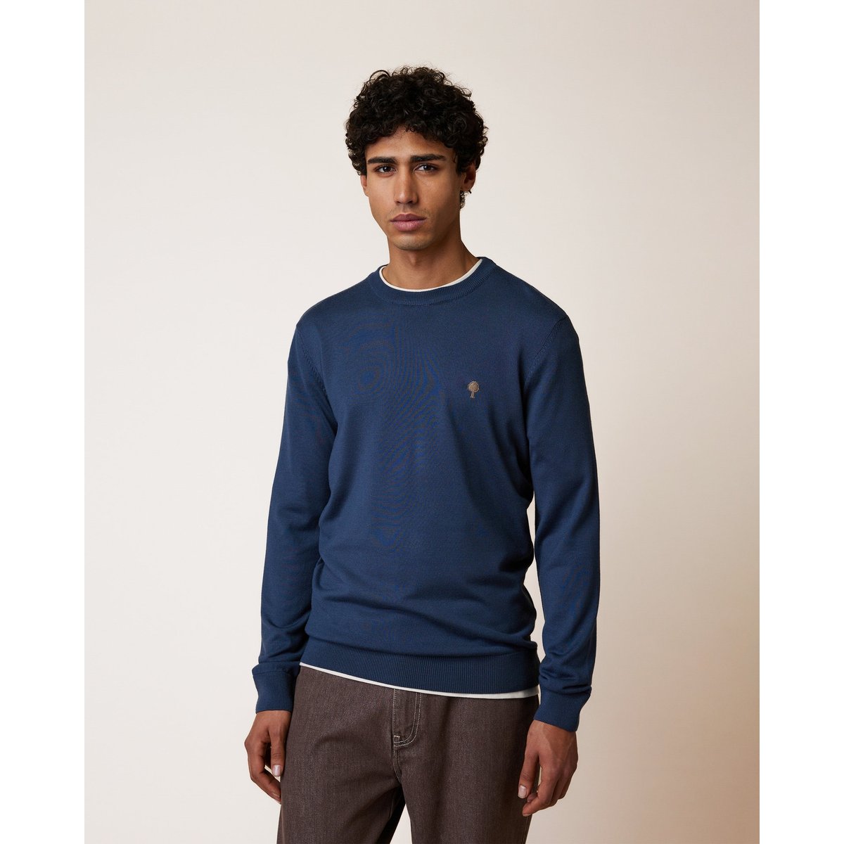 Pull en maille bleu marine, FAGUO