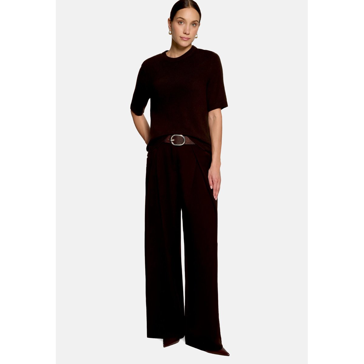 Pantalon de tailleur à jambes larges chocolate plum, ZERO