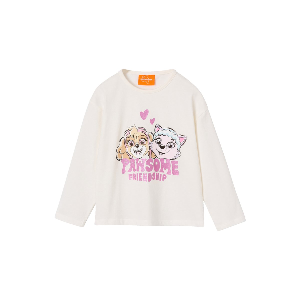 T-shirt manches longues Pat Patrouille écru, VERTBAUDET