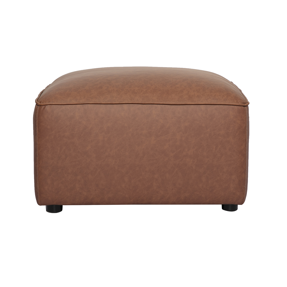 Pouf repose pieds en cuir marron FERGUS marron, MILIBOO