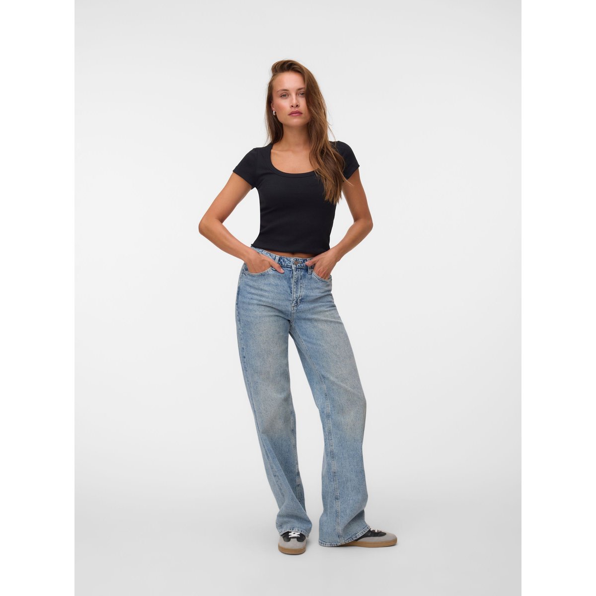 Jean À Coupe Large light blue denim, VERO MODA