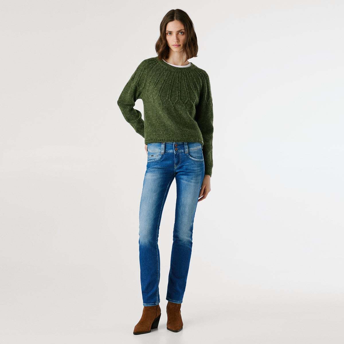 Jean slim taille standard, double boutonnage GEN 10oz str 8dip royal dk, PEPE JEANS