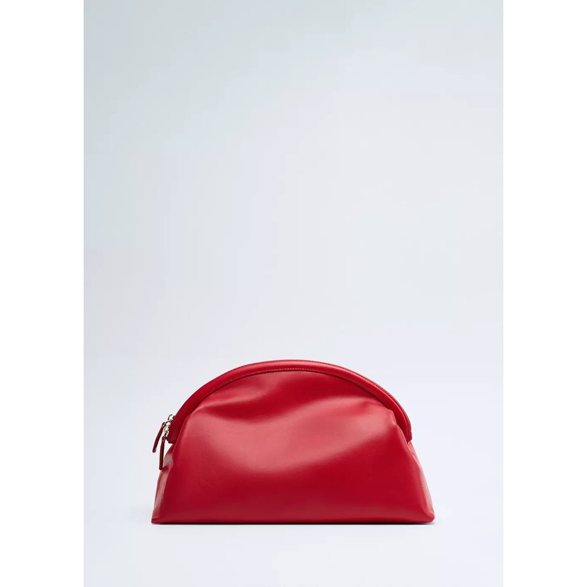 Sac pochette cuir rouge, MANGO