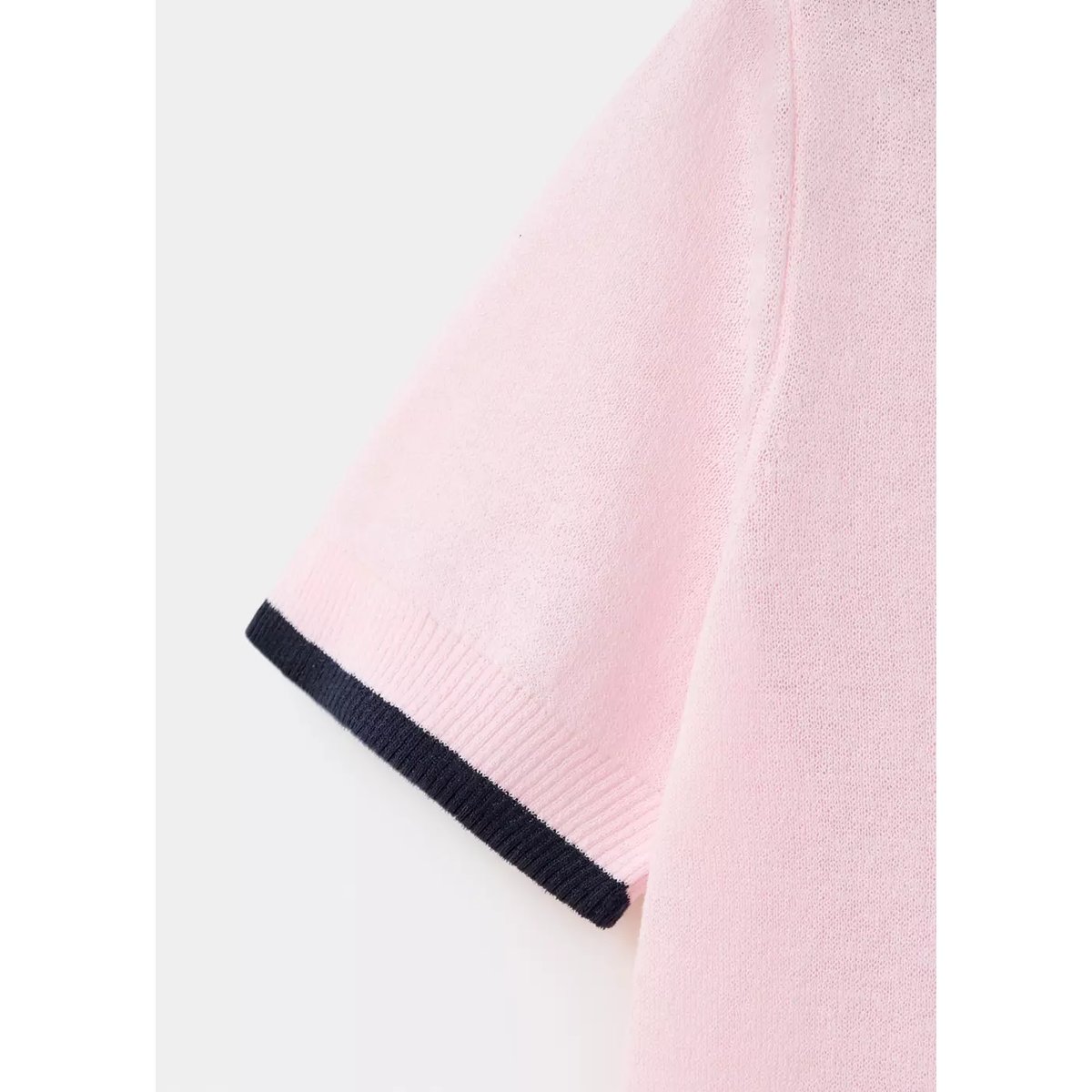 Polo en jersey avec col contrastant rose clair, MANGO