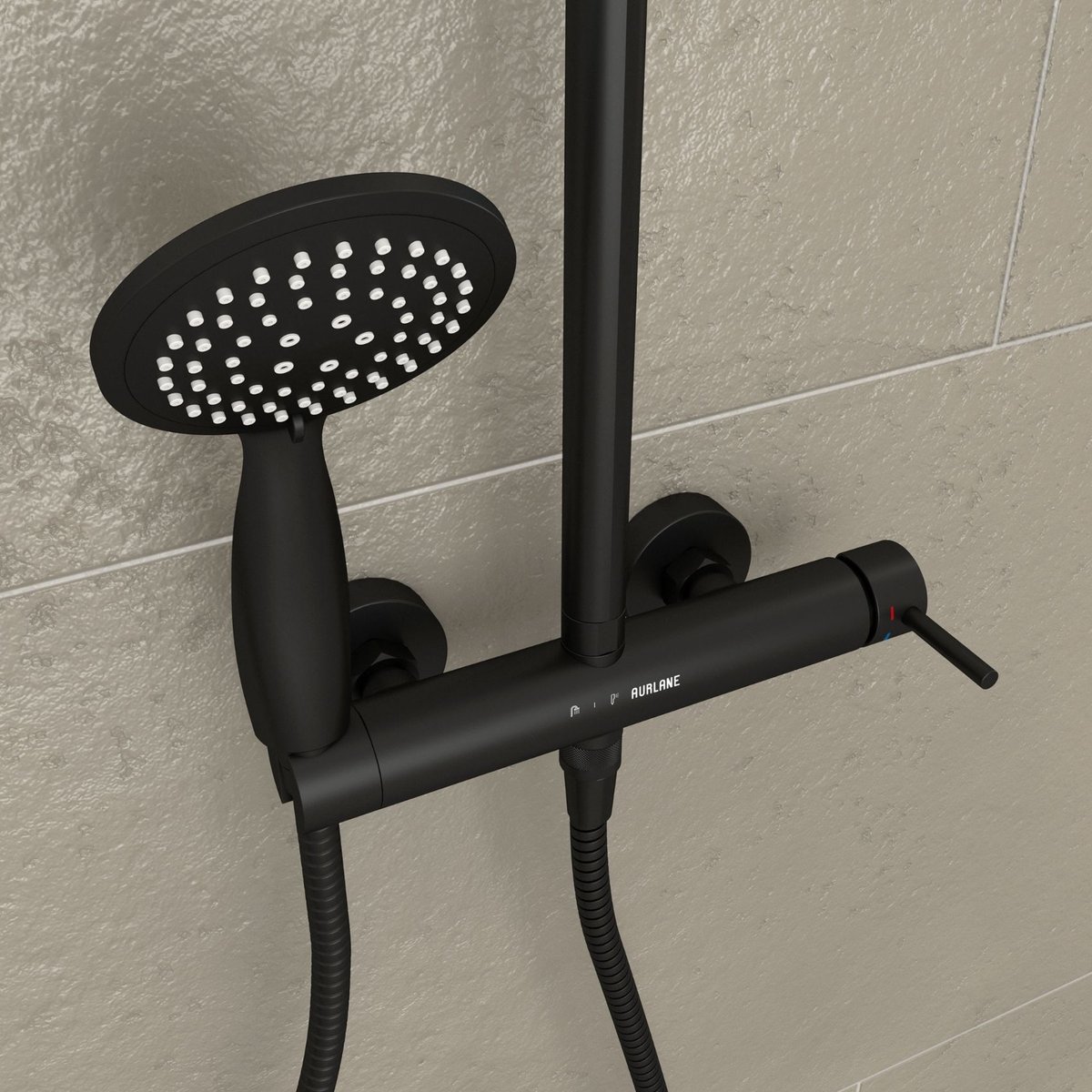 Colonne de douche mécanique dorée noir, HOME MAISON