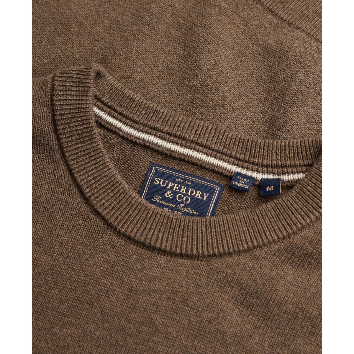 Pull Prep Essential coupe ajustée brun biscuit chiné, SUPERDRY