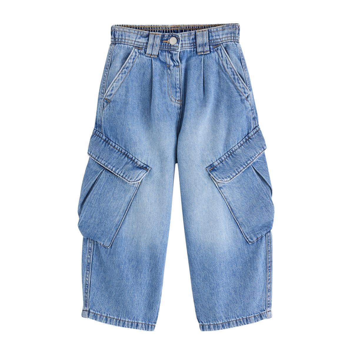 Jean ample cargo jean bleu moyen, NEXT