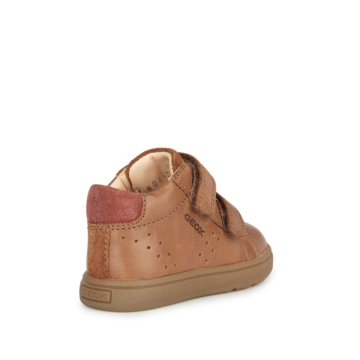 Kids Biglia Trainers with Touch 'n' Close Fastening in Leather/Suede cognac, GEOX