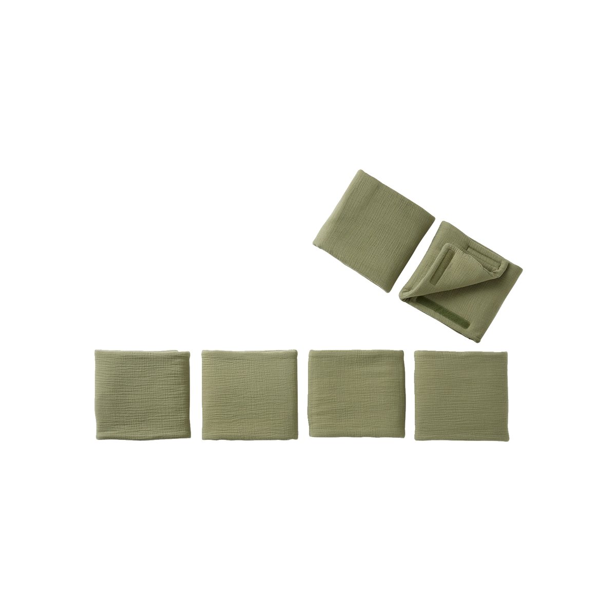 Tour de lit / tour de parc pare-chocs en gaze de coton uni olive, VERTBAUDET
