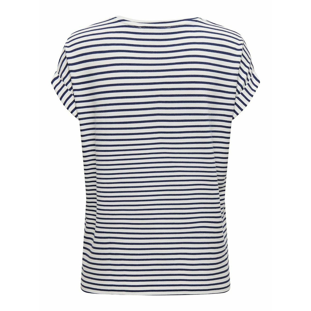 T-shirt à fines rayures, manches courtes blanc/marine, ONLY