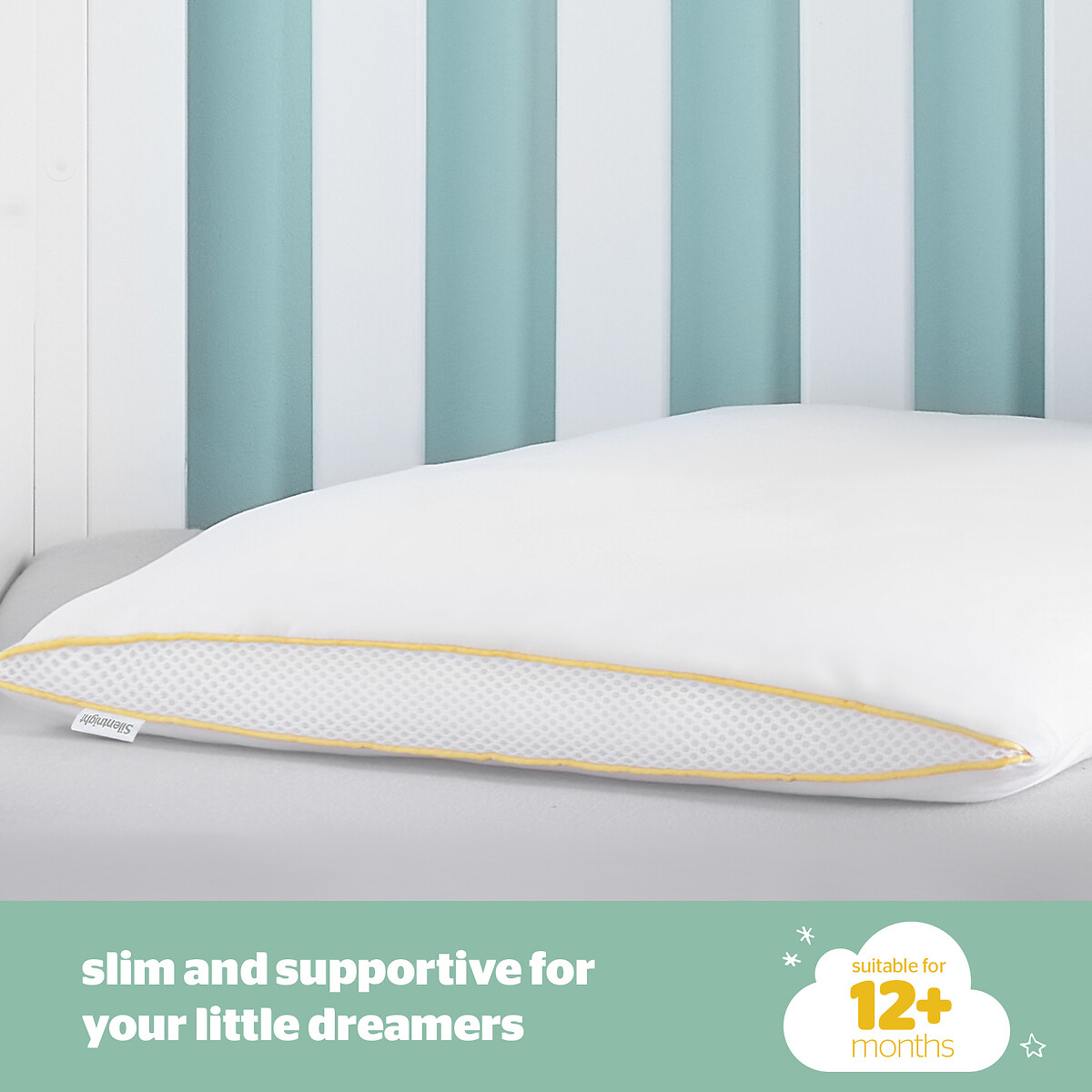 Safe Nights Breathable Cot Bed Pillow white, SILENTNIGHT