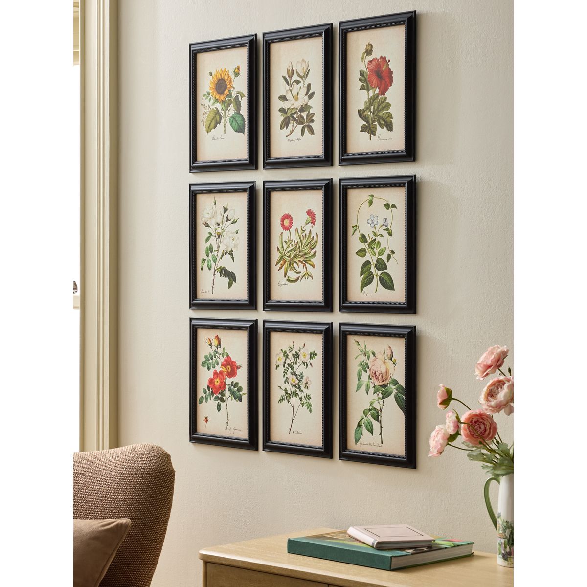 Cadre mural à motif floral texturé, lot de 9 multi-couleurs, NEXT