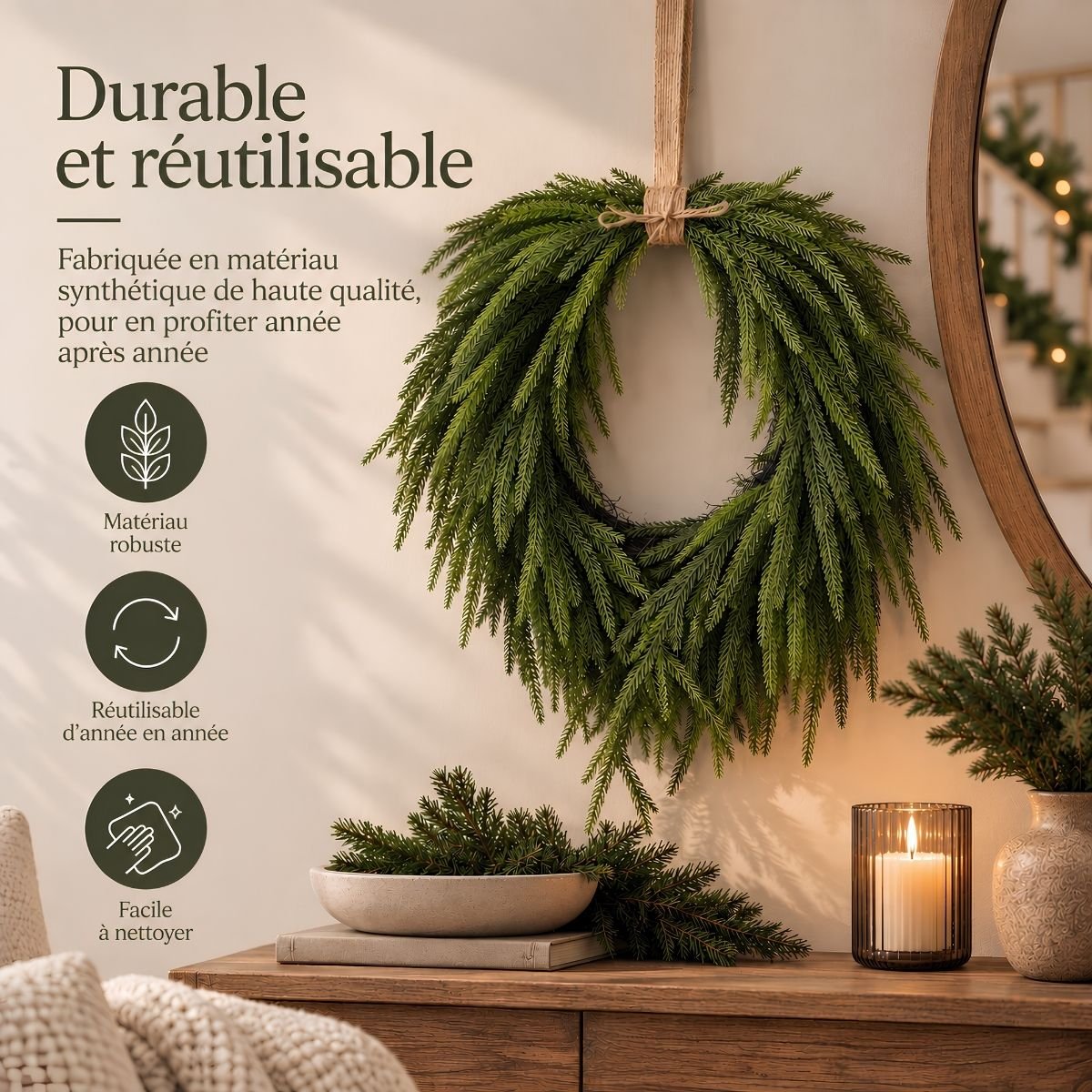 Couronne vert, MICA DECORATIONS