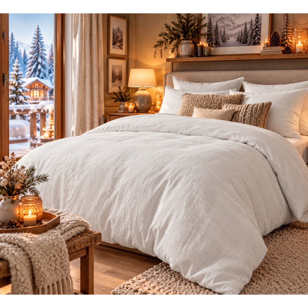 Housse de couette Flânerie Singulière blanc, EDEN