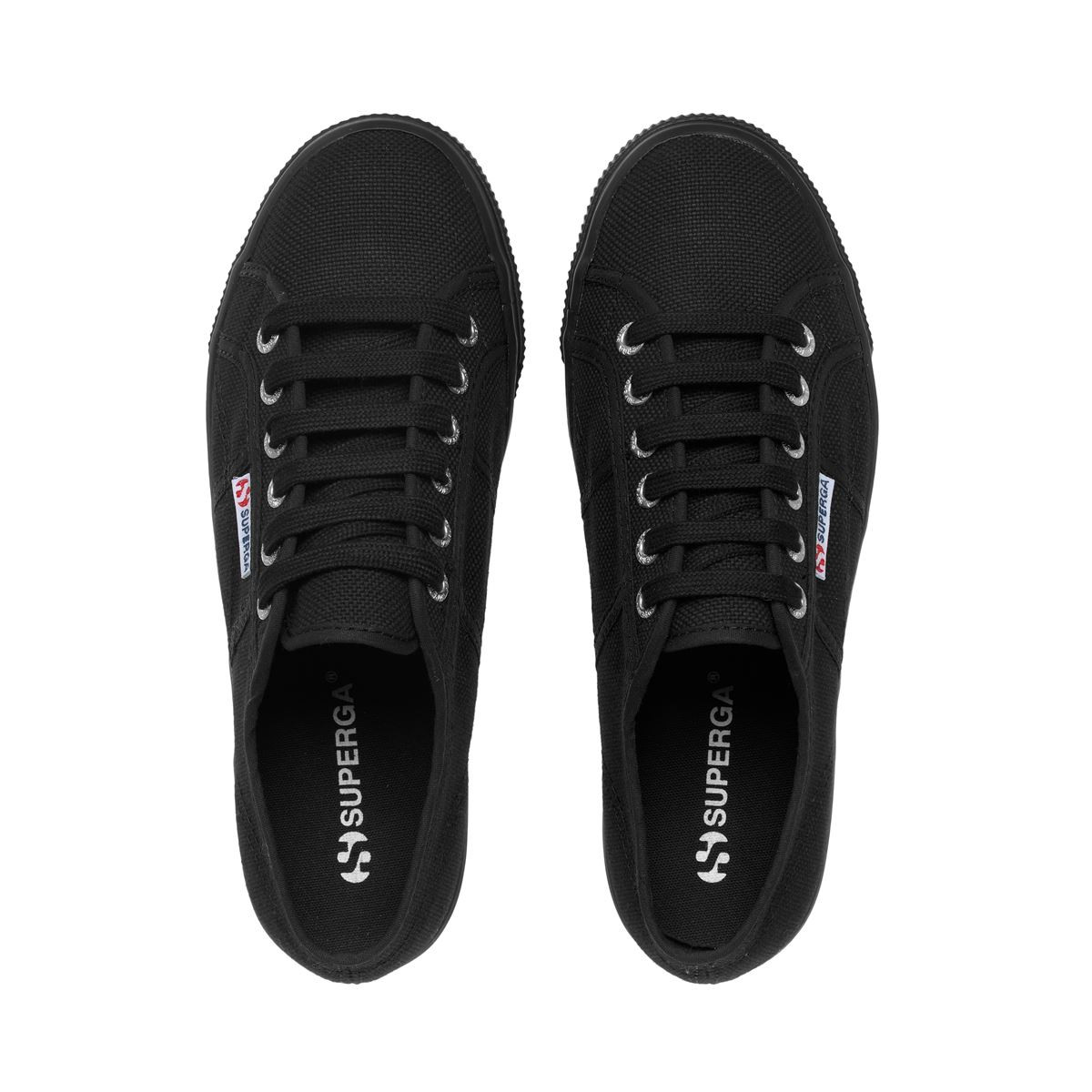 Baskets compensées en toile 2790 , COTW total black, SUPERGA