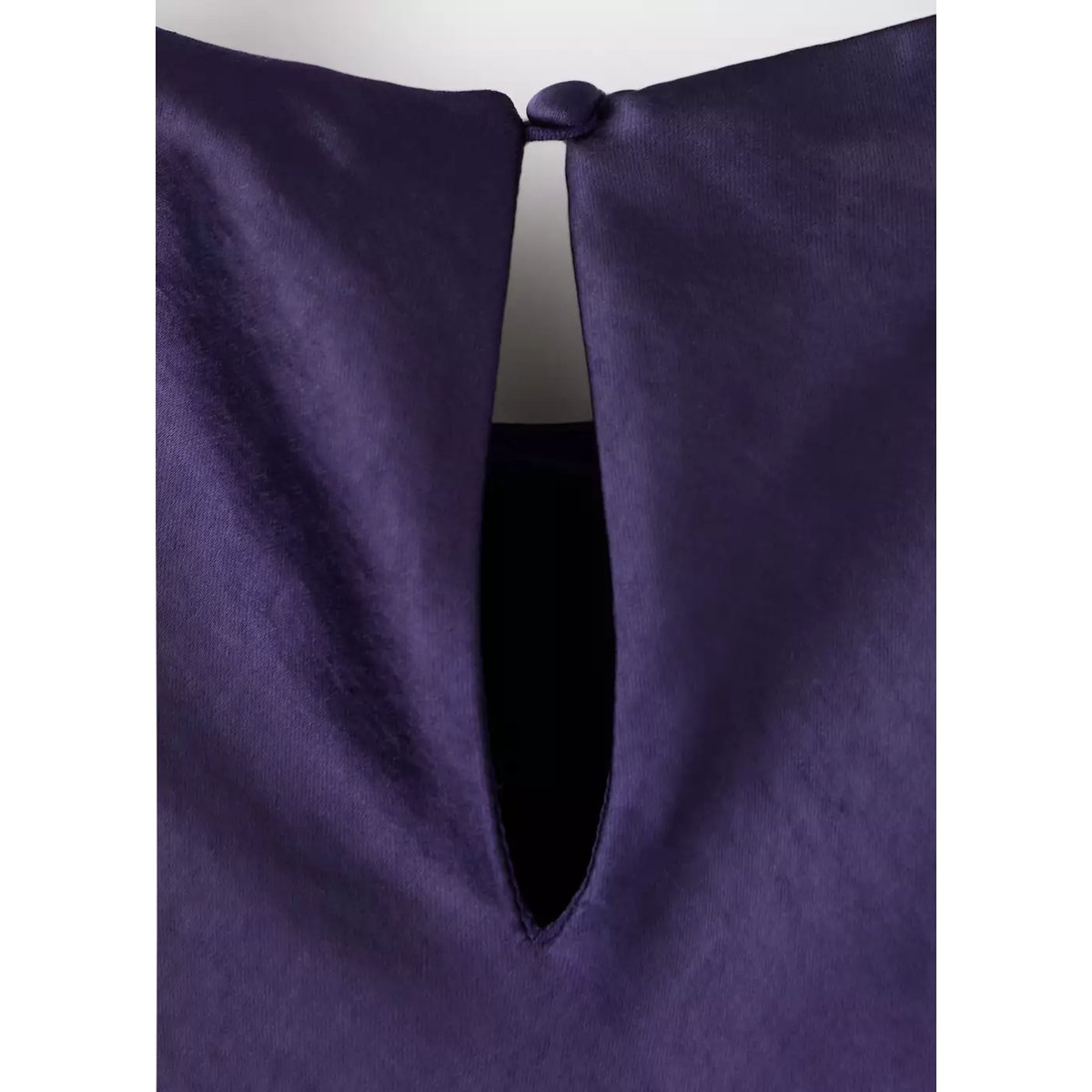 Robe satinée épaulettes bleu nuit, MANGO